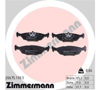 ZIMMERMANN 20675.170.1 Kit de plaquettes de frein, frein à disque pour BMW