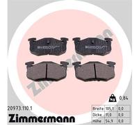 ZIMMERMANN 20973.110.1 Kit de plaquettes de frein, frein à disque pour CITROËN,P