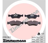 ZIMMERMANN 21190.180.1 Kit de plaquettes de frein, frein à disque pour DAEWOO,OP