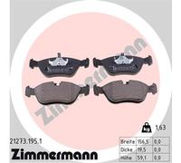 ZIMMERMANN 21273.195.1 Kit de plaquettes de frein, frein à disque pour VOLVO
