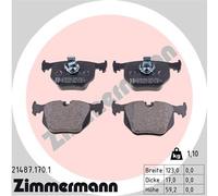 ZIMMERMANN 21487.170.1 Kit de plaquettes de frein, frein à disque pour BMW,LAND