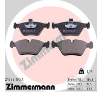 ZIMMERMANN 21677.195.1 Kit de plaquettes de frein, frein à disque pour BMW