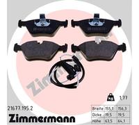 ZIMMERMANN 21677.195.2 Kit de plaquettes de frein, frein à disque pour BMW