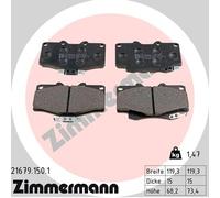 ZIMMERMANN 21679.150.1 Kit de plaquettes de frein, frein à disque pour TOYOTA,VW