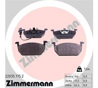 ZIMMERMANN 22035.175.2 Kit de plaquettes de frein, frein à disque pour AUDI,SEAT