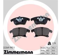 ZIMMERMANN 22269.195.1 Kit de plaquettes de frein, frein à disque pour FORD