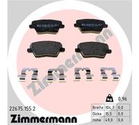 ZIMMERMANN 22675.155.2 Kit de plaquettes de frein, frein à disque pour HYUNDAI,K