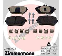 Plaquettes de frein 22988.190.2 ZIMMERMANN pour MERCEDES-BENZ CLA GLA