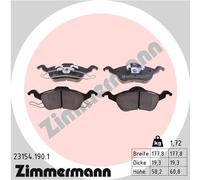 ZIMMERMANN 23154.190.1 Kit de plaquettes de frein, frein à disque pour FORD
