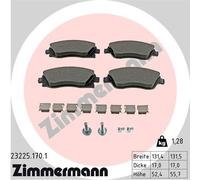 ZIMMERMANN 23225.170.1 Kit de plaquettes de frein, frein à disque pour OPEL,VAUX