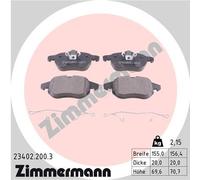 1x Kit de plaquettes de frein, frein à disque ZIMMERMANN 23402.200.3