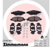 ZIMMERMANN 23598.180.1 Kit de plaquettes de frein, frein à disque pour CITROËN,C