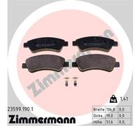 ZIMMERMANN 23599.190.1 Kit de plaquettes de frein, frein à disque pour CITROËN,C