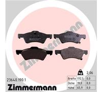 ZIMMERMANN 23640.190.1 Kit de plaquettes de frein, frein à disque pour CHRYSLER