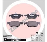 ZIMMERMANN 23807.190.1 Kit de plaquettes de frein, frein à disque pour CHRYSLER