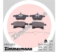ZIMMERMANN 23832.200.2 Kit de plaquettes de frein, frein à disque pour CHEVROLET