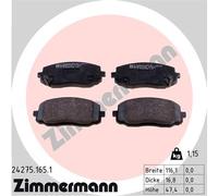 ZIMMERMANN 24275.165.1 Kit de plaquettes de frein, frein à disque pour HYUNDAI,K