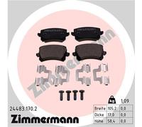 ZIMMERMANN 24483.170.2 Kit de plaquettes de frein, frein à disque pour AUDI,SEAT