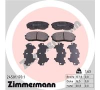 ZIMMERMANN 24501.170.1 Kit de plaquettes de frein, frein à disque pour KIA