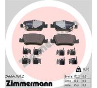 ZIMMERMANN 24664.160.2 Kit de plaquettes de frein, frein à disque pour TOYOTA
