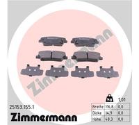 ZIMMERMANN 25153.155.1 Kit de plaquettes de frein, frein à disque pour HYUNDAI,K