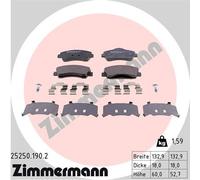 ZIMMERMANN 25250.190.2 Kit de plaquettes de frein, frein à disque pour CITROËN,P