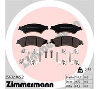 ZIMMERMANN Plaquettes de frein 25632.165.2 Avant pour Ford, Mazda, VW
