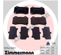 ZIMMERMANN 25743.150.1 Kit de plaquettes de frein, frein à disque pour HYUNDAI,J