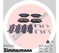 ZIMMERMANN 25757.175.2 Kit de plaquettes de frein, frein à disque pour KIA