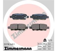 ZIMMERMANN 25778.140.1 Kit de plaquettes de frein, frein à disque pour INFINITI,