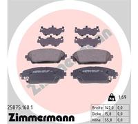 ZIMMERMANN 25875.160.1 Kit de plaquettes de frein, frein à disque pour MAZDA,MAZ