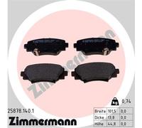 ZIMMERMANN 25878.140.1 Kit de plaquettes de frein, frein à disque pour MAZDA,MAZ