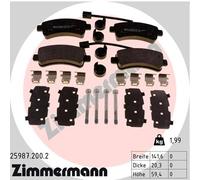 ZIMMERMANN 25987.200.2 Kit de plaquettes de frein, frein à disque pour CITROËN,F