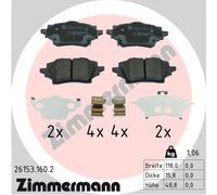 ZIMMERMANN 26153.160.2 Kit de plaquettes de frein, frein à disque pour MAZDA,SUZ