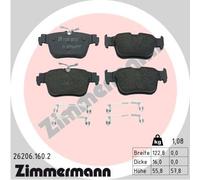 ZIMMERMANN 26206.160.2 Kit de plaquettes de frein, frein à disque pour AUDI,AUDI