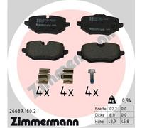 ZIMMERMANN 26687.180.2 Kit de plaquettes de frein, frein à disque pour BMW,BMW (
