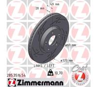 ZIMMERMANN 285.3516.54 Disque de frein pour HYUNDAI,KIA