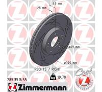 ZIMMERMANN 285.3516.55 Disque de frein pour HYUNDAI,KIA