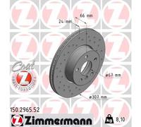 ZIMMERMANN 2x Disque Ø307mm Aéré Internement Perforé pour BMW 3er 320i 320d 4