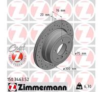 Zimmermann 2X Disque De Frein Arrière Ø300 Mm Pour BMW 1Er Coupé E82 123D E88