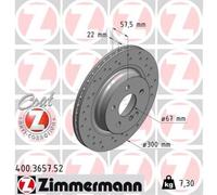 Zimmermann 2X Disque De Frein Arrière Ø300 Mm Pour Mercedes-Benz C-Class T-Model
