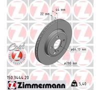 ZIMMERMANN 2x Disque de Frein Avant Ø280 MM pour Mini R56 Cooper One R59