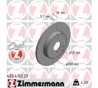Zimmermann 2X Disque De Frein Avant Ø280 Mm Pour Smart Fortwo Cabrio 451 1.0