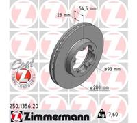 Zimmermann 2X Disque De Frein Avant Ø280 Mm Ventilé Pour Ford Transit Fourgon