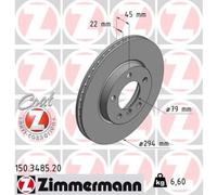 ZIMMERMANN 2x Disque de Frein Avant Ø294 MM pour Mini Countryman R60 Cooper SD