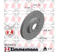 ZIMMERMANN 2x Disque de Frein Avant Ø312 MM pour VW Passat Variant 3B6 1.9 Tdi