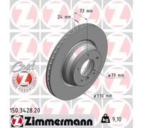 ZIMMERMANN 2x Disque de Frein Avant Ø330 MM Aéré Internement pour BMW 3er