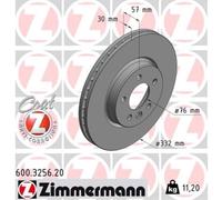 ZIMMERMANN 2X Disque De Frein Avant Ø332 Mm Pour VW Amarok 2HA 2HB S1B S6B S7A