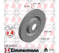 ZIMMERMANN 2x Disque de Frein Avant Ø345 MM pour Saab 9-3 Cabriolet YS3F 2.0 T