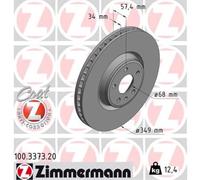 ZIMMERMANN 2X Disque De Frein Avant Ø349 Mm Ventilé Pour Audi A4 Avant 8W5